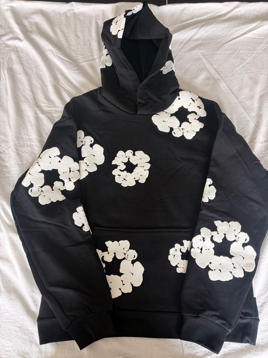 Denim Tears Other - Black Floral Graphic Hoodie - Men's Black Denim Tears